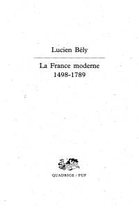 Lucien Bély La France moderne 1498-1789