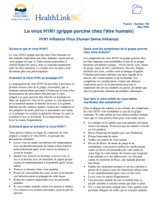 Le virus H1N1 (grippe porcine chez l`être humain)