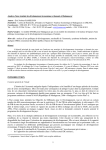 Analyse d`une strat&eacute;gie de d&eacute;veloppement &eacute;conomique et humain &agrave;