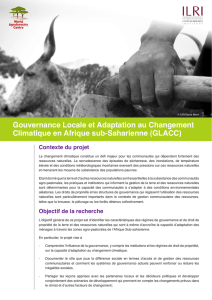 Gouvernance Locale et Adaptation au Changement Climatique en