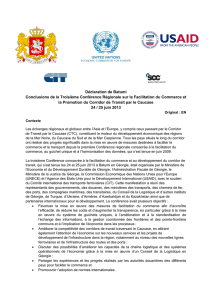 Déclaration de Batumi Conclusions de la Troisième - CIT