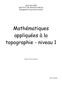 Mathématiques appliquées à la topographie