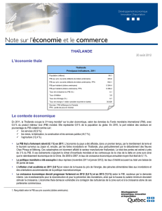 Note sur l`économie et le commerce de la Thaïlande (Version PDF)