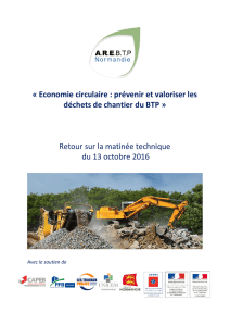 « Economie circulaire : prévenir et valoriser les déchets de chantier