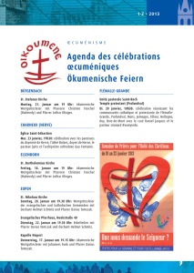 Agenda des célébrations œcuméniques Ökumenische Feiern