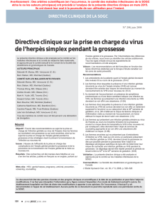 Directive clinique sur la prise en charge du virus de l`herpès simplex