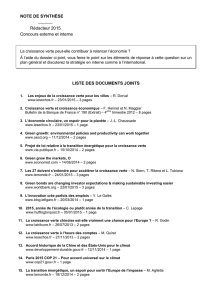 Documents à consulter pour établir la note de synthèse du troisième