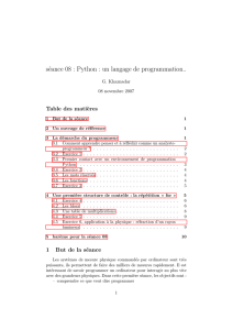 séance 08 : Python : un langage de programmation..