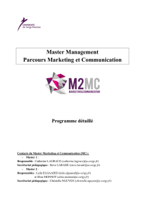 Master Management Parcours Marketing et Communication