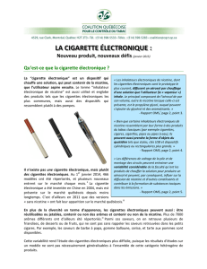 la cigarette électronique - Coalition Quebecoise pour le Controle du