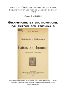Grammaire et dictionnaire du patois bourbonnais
