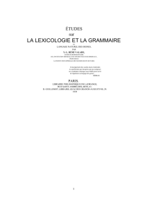 la lexicologie et la grammaire