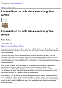 romain Les manières de table dans le monde gréco- romain