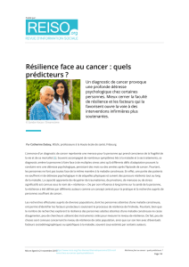 Résilience face au cancer : quels prédicteurs