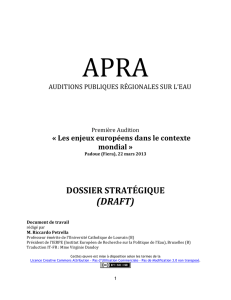 APRA Première Audition Dossier stratégique 180313