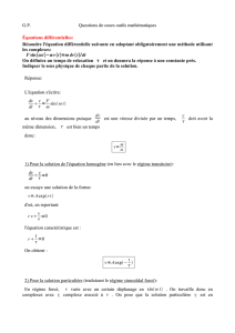 G.P. Questions de cours outils mathématiques Équations
