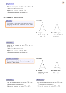 2) Angles d`un triangle isoc`ele