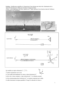 Modelisation 2D d`un kite pour production d`electricite