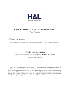 J. Habermas et l`" Agir communicationnel " - Hal-SHS