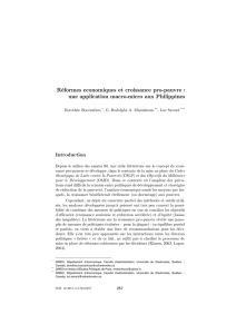 Réformes economiques et croissance pro-pauvre : une