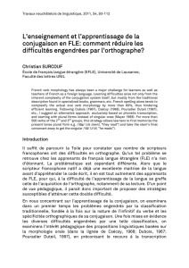 L`enseignement et l`apprentissage de la conjugaison en FLE