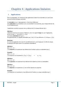 Mathématiques 2 - chap4 Applications linéaires