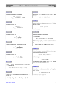 Mathématiques 2010 - 2011 Colle no 5 — Algèbre linéaire