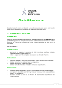 Charte éthique interne - Société de la Tour Eiffel