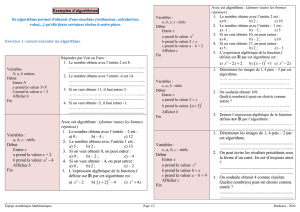 Exemples d`algorithmes