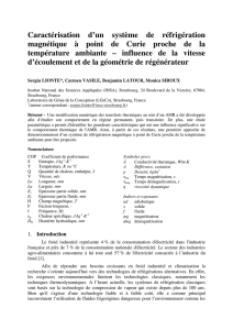 Caractérisation d`un système de réfrigération magnétique à point de