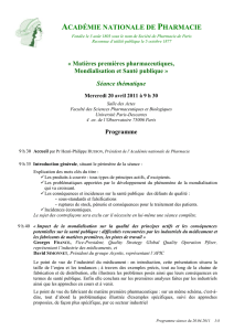 Matières premières pharmaceutiques