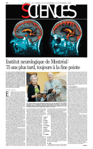 Institut neurologique de Montréal: 75 ans plus tard, toujours à la fine