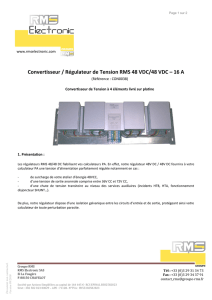 Convertisseur / Régulateur de Tension RMS 48 VDC/48 VDC – 16 A