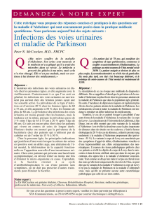 Infections des voies urinaires et maladie de Parkinson