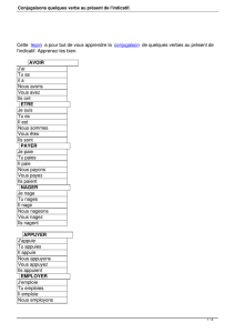 Conjugaisons quelques verbe au présent de l`indicatif.