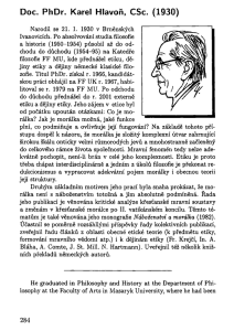 Doc. PhDr. Karel Hlavoň, CSc. (1930)