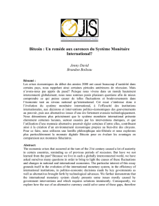 Bitcoin : Un remède aux carences du Système Monétaire