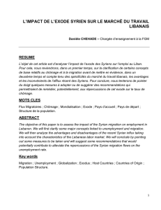 l`impact de l`exode syrien sur le marché du travail libanais