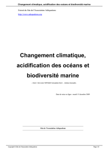 Changement climatique, acidification des océans et