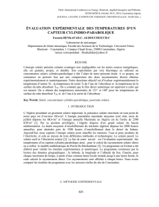 évaluation expérimentale des temperatures d`un capteur cylindro