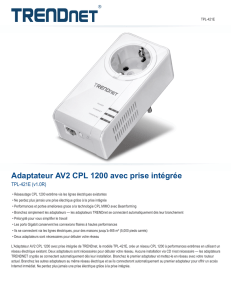 Adaptateur AV2 CPL 1200 avec prise intégrée