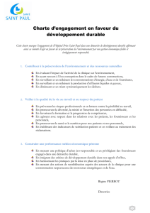 Charte d`engagement en faveur du développement durable