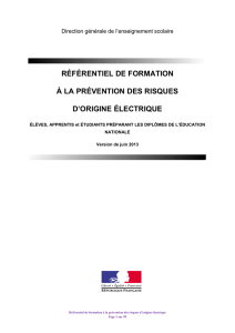 Référentiel de formation à la prévention des risques