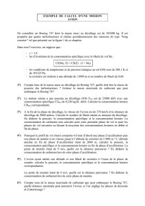 EXEMPLE DE CALCUL D`UNE MISSION AVION On considère un