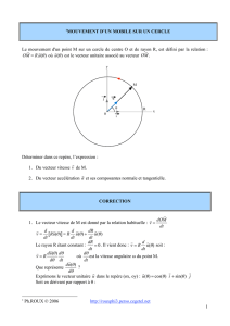 1 1MOUVEMENT D`UN MOBILE SUR UN CERCLE Le mouvement