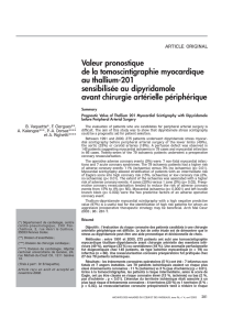 Valeur pronostique de la tomoscintigraphie myocardique