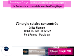 Solaire Concentré - Les pages web de la cellule Energie du CNRS