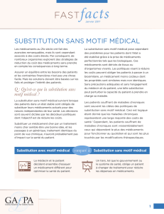 SUBSTITUTION SANS MOTIF MÉDICAL - Global Alliance for Patient