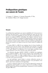 Prédispositions génétiques aux cancers de l`ovaire