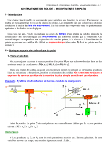 cinematique du solide ? mouvements simples